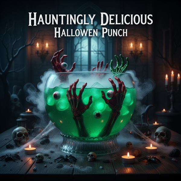 Hauntingly Delicious Floating Hands Halloween Punch recipe