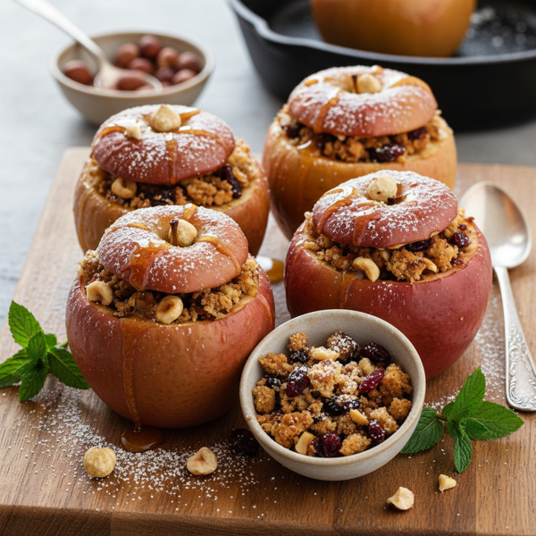 Hazelnut-Stuffed Baked Apples Delight recipe