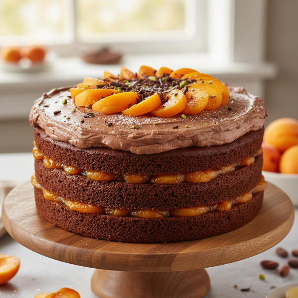 Healthier Apricot Chocolate Layer Cake recipe