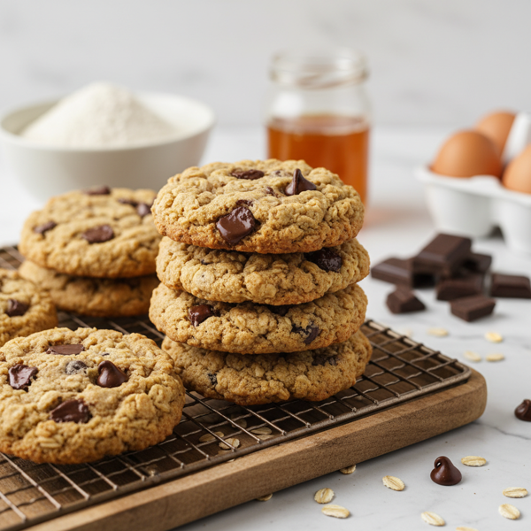 Healthier Chewy Oatmeal Chocolate Chip Cookies recipe