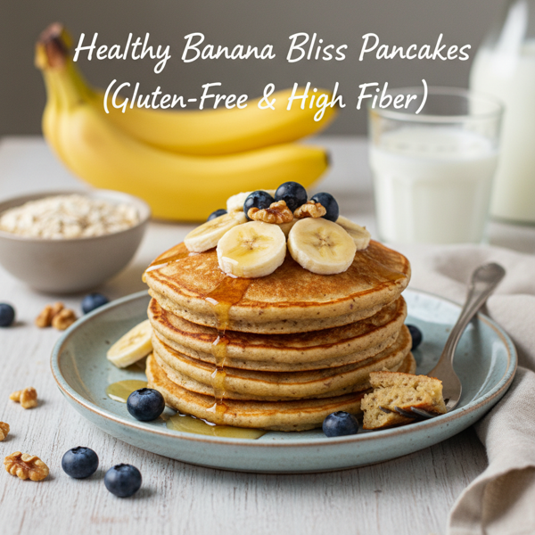 Healthy Banana Bliss Pancakes (Gluten-Free & High Fiber) recipe