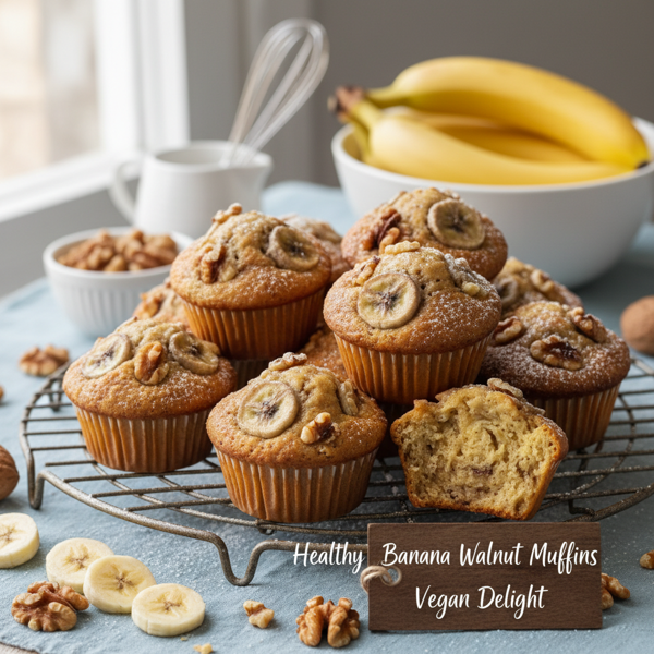 Healthy Banana Walnut Muffins - Vegan Delight recipe