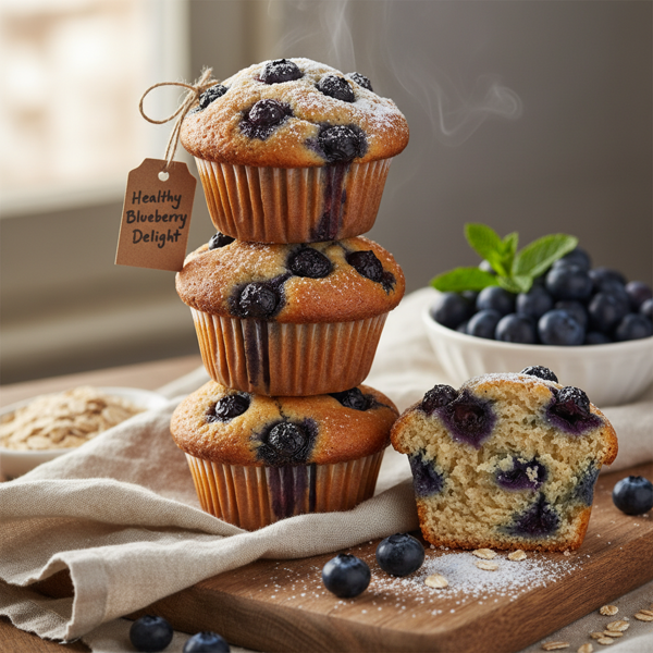 Healthy Blueberry Delight Muffins recipe
