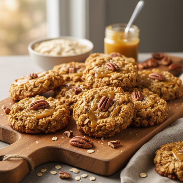 Healthy Butterscotch Oatmeal Pecan Delights recipe