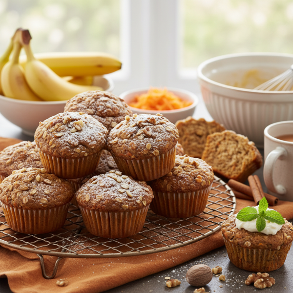 Healthy Carrot Banana Muffins recipe