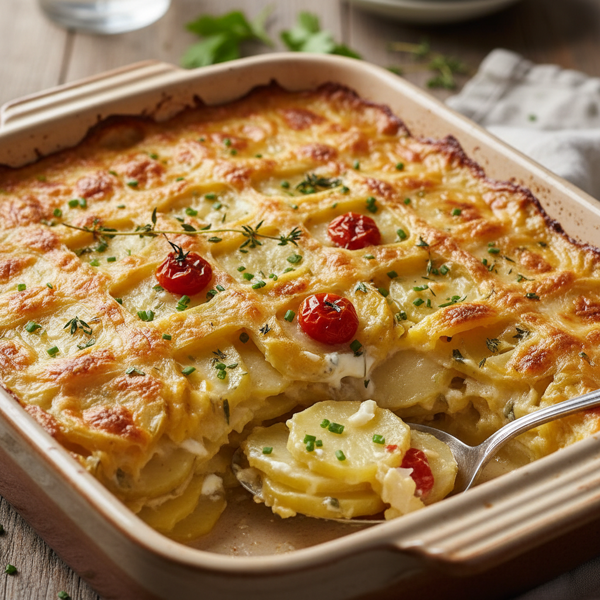 Healthy Cheesy Scalloped Potato Bake recipe