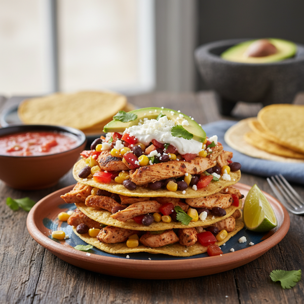 Healthy Chicken Tex-Mex Tostadas recipe