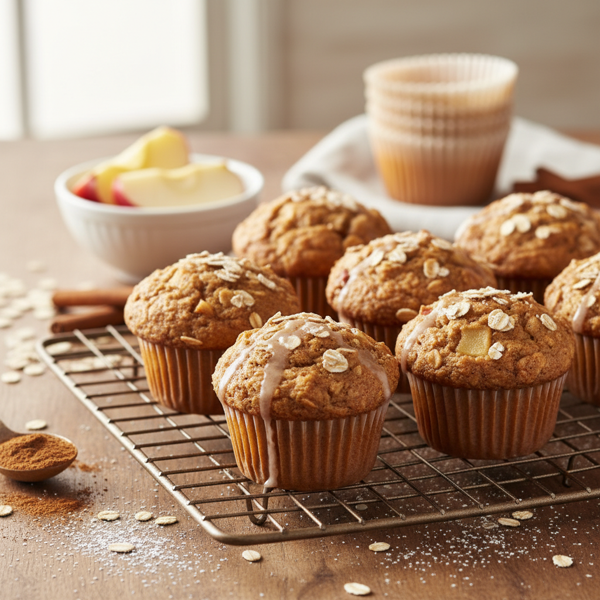 Healthy Cinnamon Apple-Oat Muffins recipe