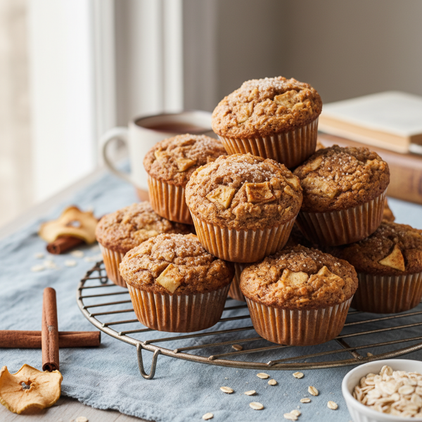 Healthy Cinnamon Apple Oat Bran Muffins recipe