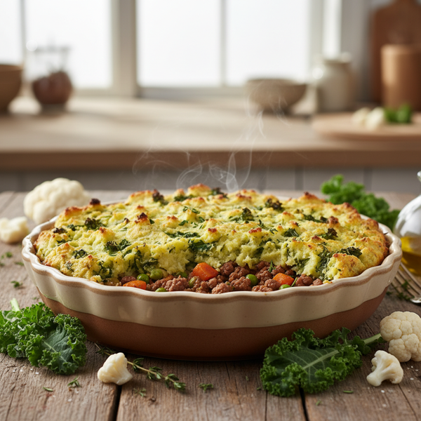 Healthy Cottage Pie with Kale & Cauliflower Mash recipe