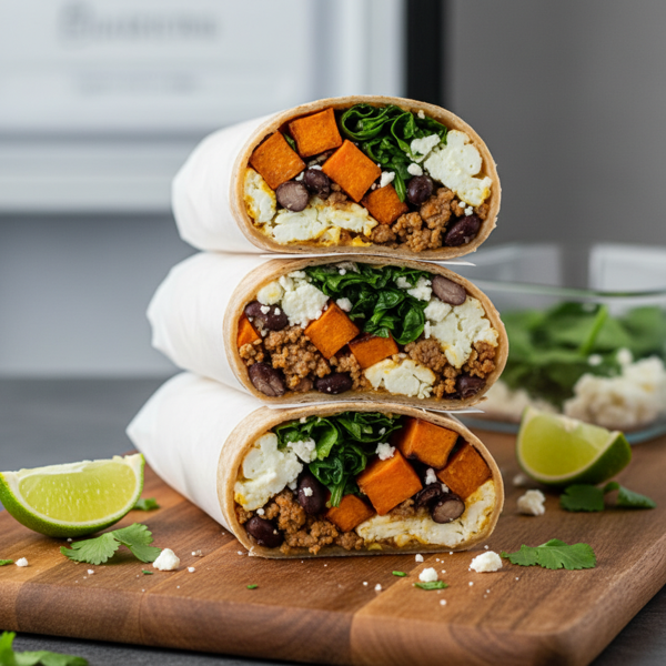 Healthy Freezer Breakfast Burritos recipe