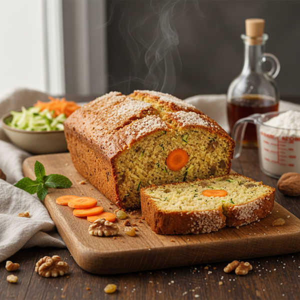 Healthy Low-Sugar Zucchini Carrot Bread recipe