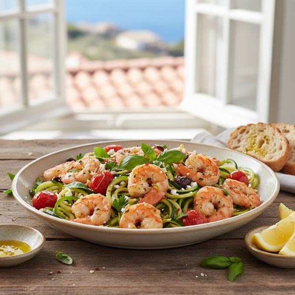 Healthy Mediterranean Shrimp Scampi recipe