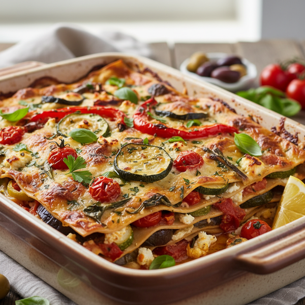 Healthy Mediterranean Vegetable Lasagna recipe
