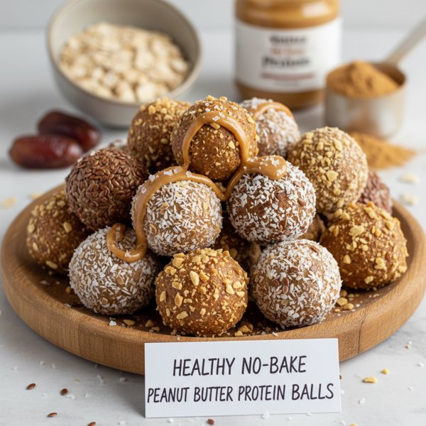 Healthy No-Bake Peanut Butter Protein Balls recipe