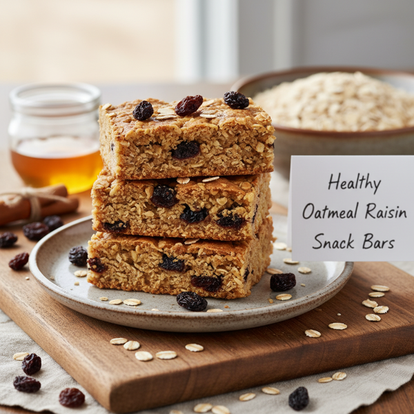 Healthy Oatmeal Raisin Snack Bars recipe