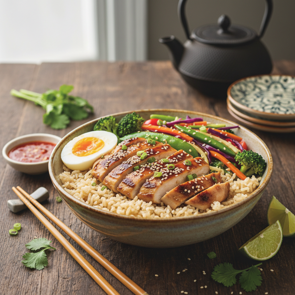 Healthy Oriental Chicken Rice Bowl recipe