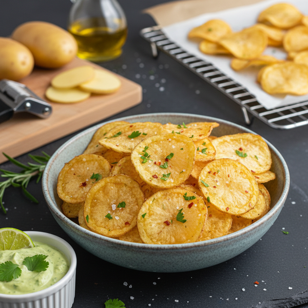 Healthy Oven-Baked Crispy Potato Chips recipe