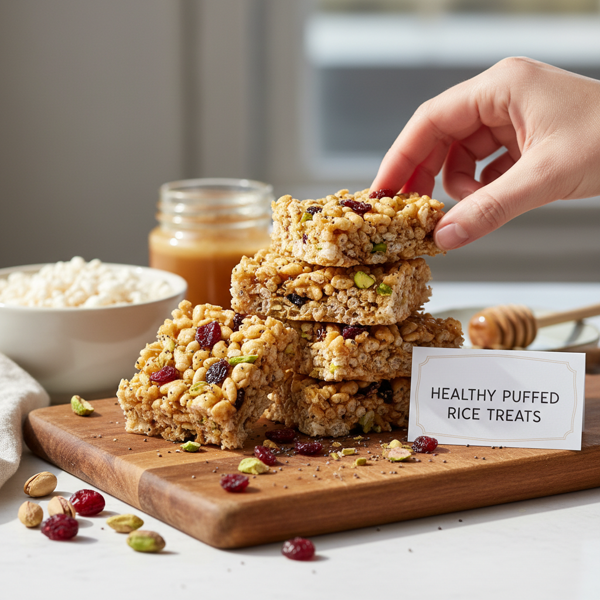 Healthy Puffed Rice Cereal Treats recipe