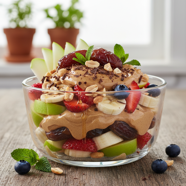 Healthy Snicker Fruit Delight recipe