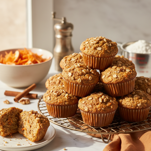 Healthy Spiced Apple-Carrot Muffins recipe