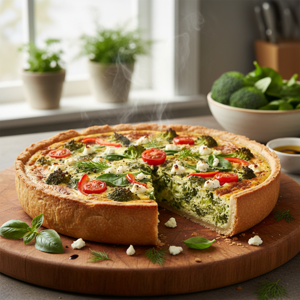 Healthy Spinach and Broccoli Quiche Delight recipe