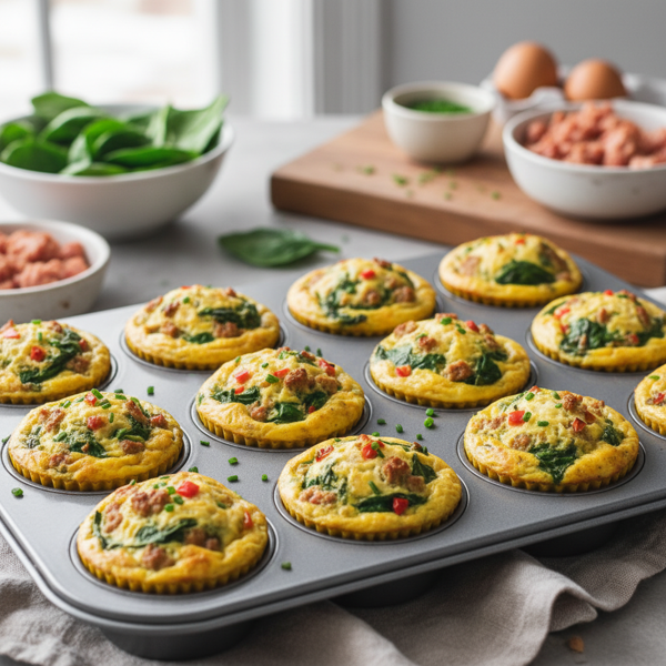 Healthy Spinach and Turkey Egg Muffins recipe