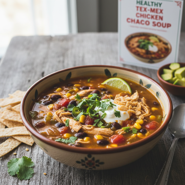 Healthy Tex-Mex Chicken Taco Soup recipe