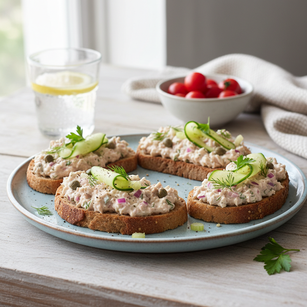 Healthy Tuna Cream on Whole Wheat Toast recipe