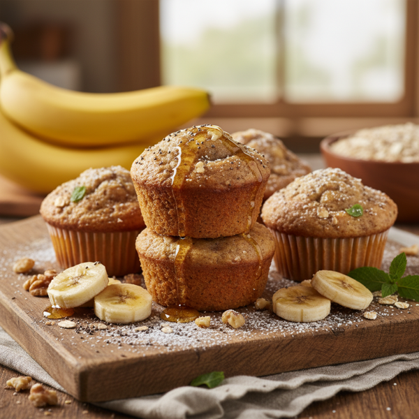 Healthy Twice-Baked Banana Muffins recipe