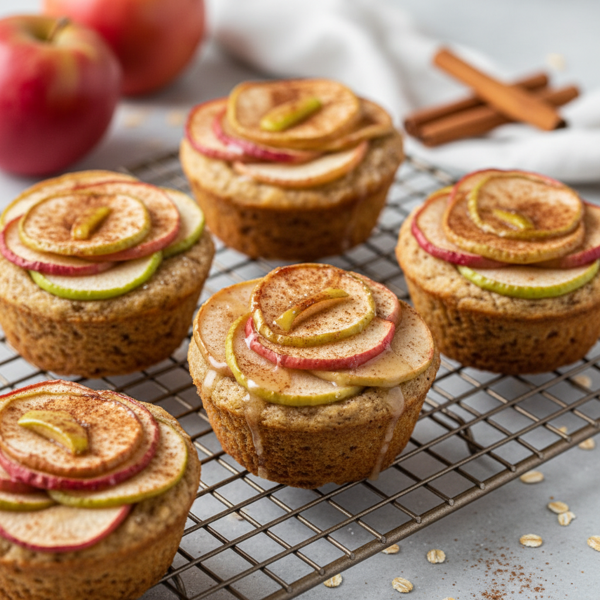 Healthy Upside Down Apple Cinnamon Muffins recipe
