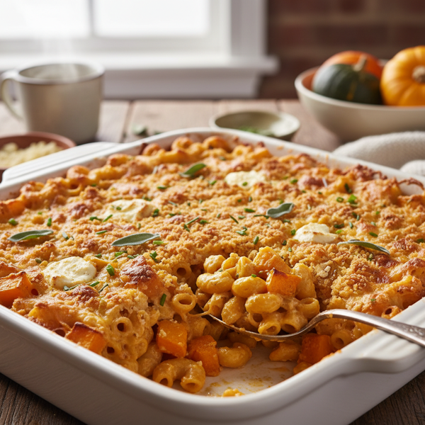Healthy Winter Squash Mac and Four Cheese Bake recipe