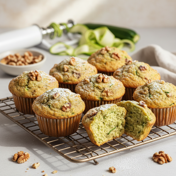 Healthy Zucchini Walnut Muffins recipe