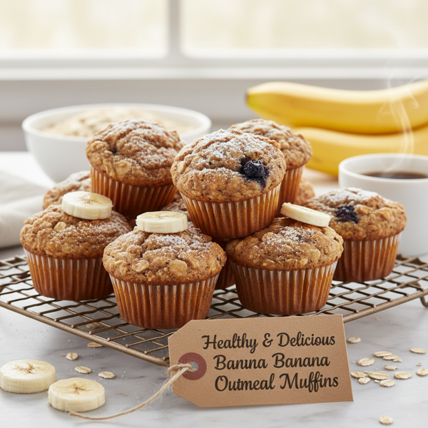 Healthy & Delicious Banana Oatmeal Muffins recipe