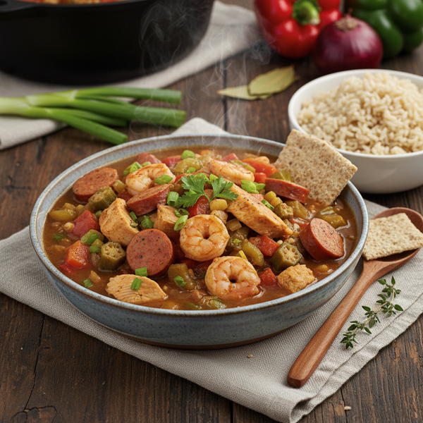Heart-Healthy Chicken and Sausage Gumbo recipe
