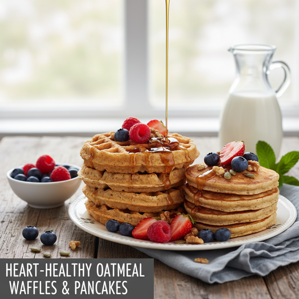 Heart-Healthy Oatmeal Waffles & Pancakes recipe
