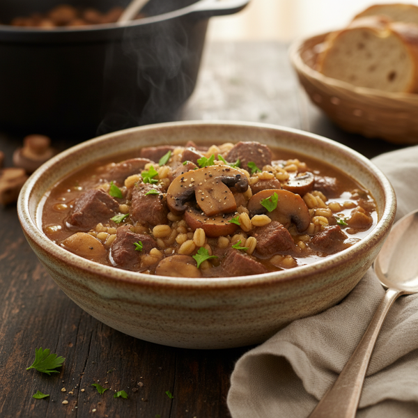 Heartwarming Beef Mushroom Barley Stew recipe