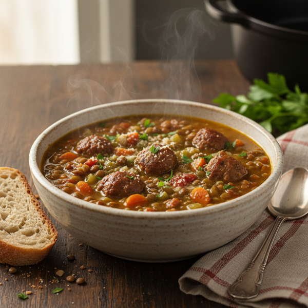 Heartwarming Italian Sausage and Lentil Soup recipe