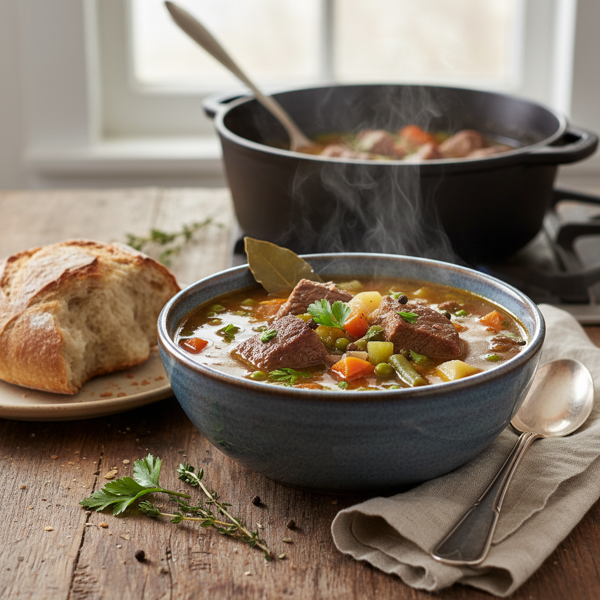 Heartwarming Rustic Vegetable Beef Soup recipe