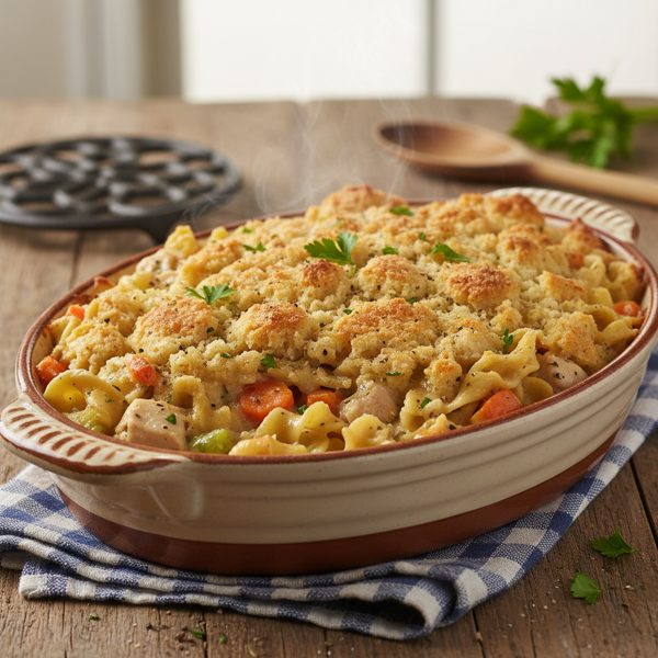 Hearty Amish Chicken and Noodle Bake recipe
