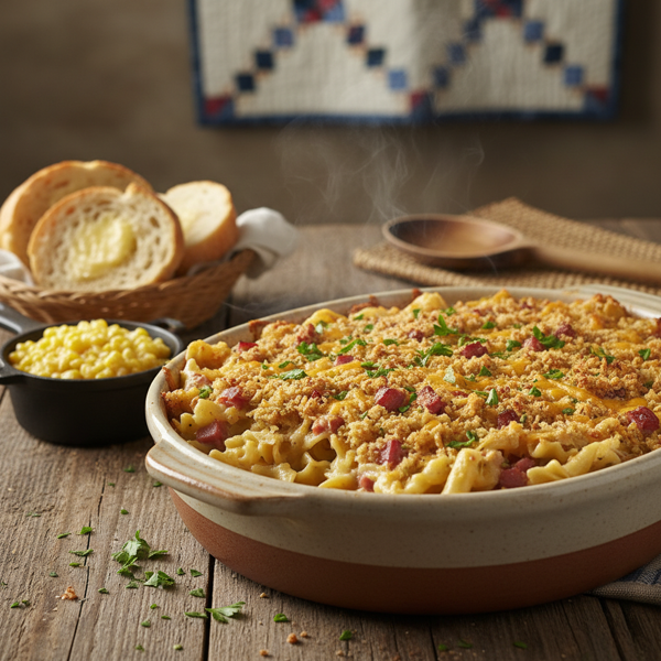 Hearty Amish Ham and Noodle Bake recipe