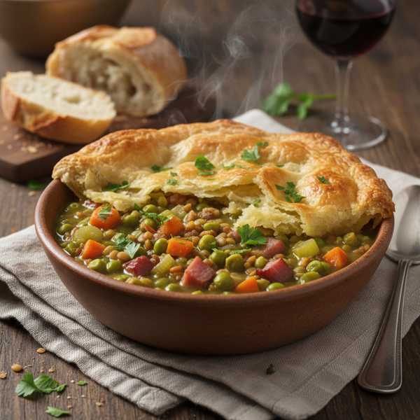 Hearty Baked Split Pea and Lentil Soup recipe