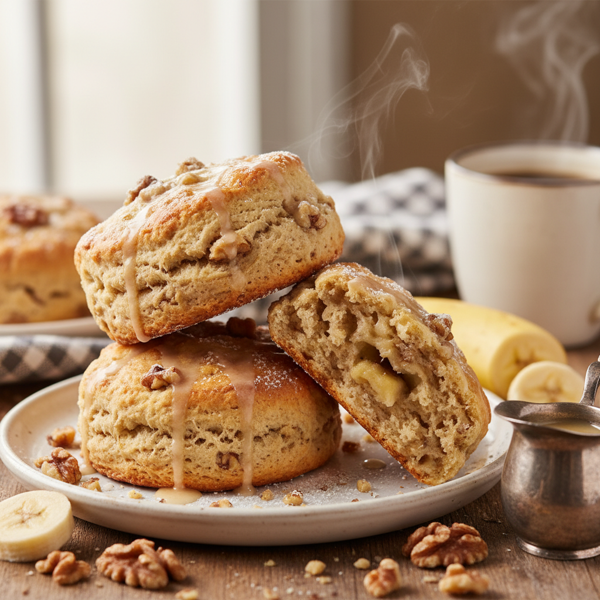 Hearty Banana Nut Breakfast Scones recipe