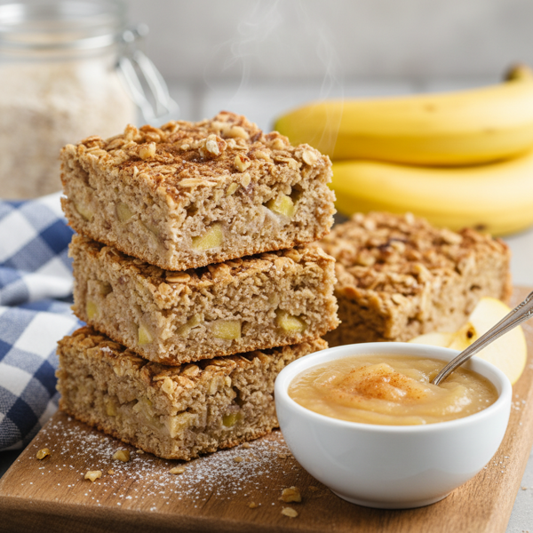 Hearty Banana Oatmeal Bars with Applesauce recipe