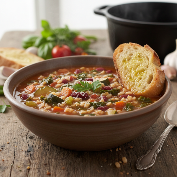 Hearty Barley Minestrone with Fresh Vegetables recipe
