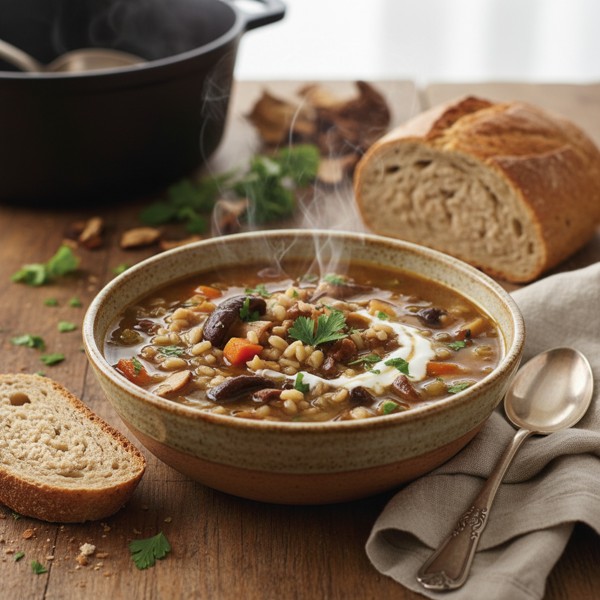 Hearty Barley Mushroom Soup recipe