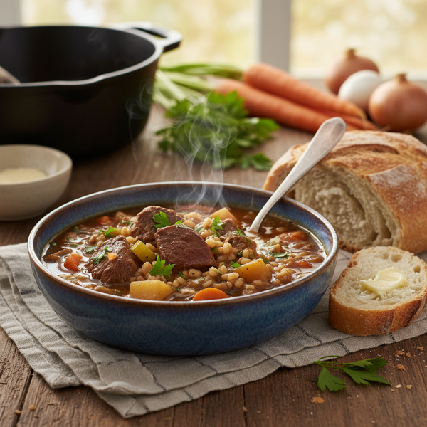 Hearty Barley & Beef Stew recipe