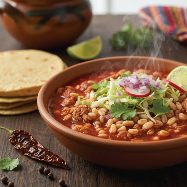 Hearty Barley and Hominy Pozole recipe