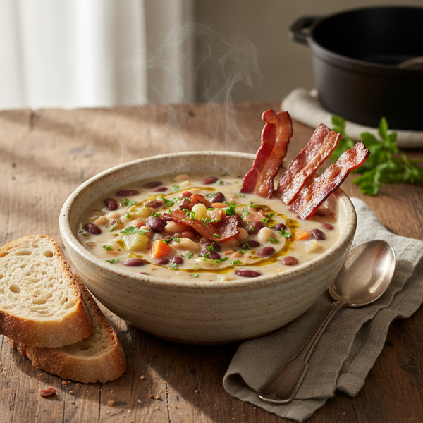 Hearty Bean and Bacon Chowder recipe