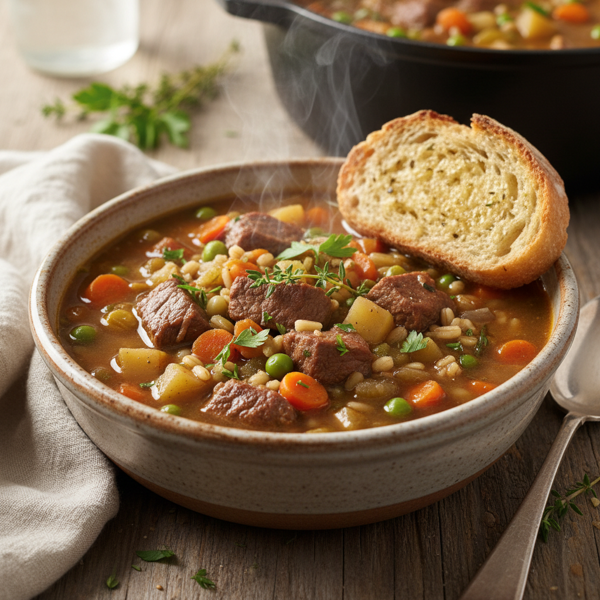 Hearty Beef Barley and Vegetable Soup recipe